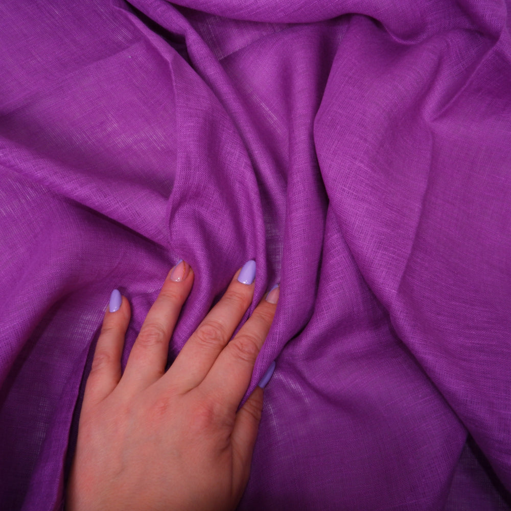 Sheer GAUZE linen fabric - light purple - 148SH