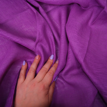 Sheer GAUZE linen fabric - light purple - 148SH