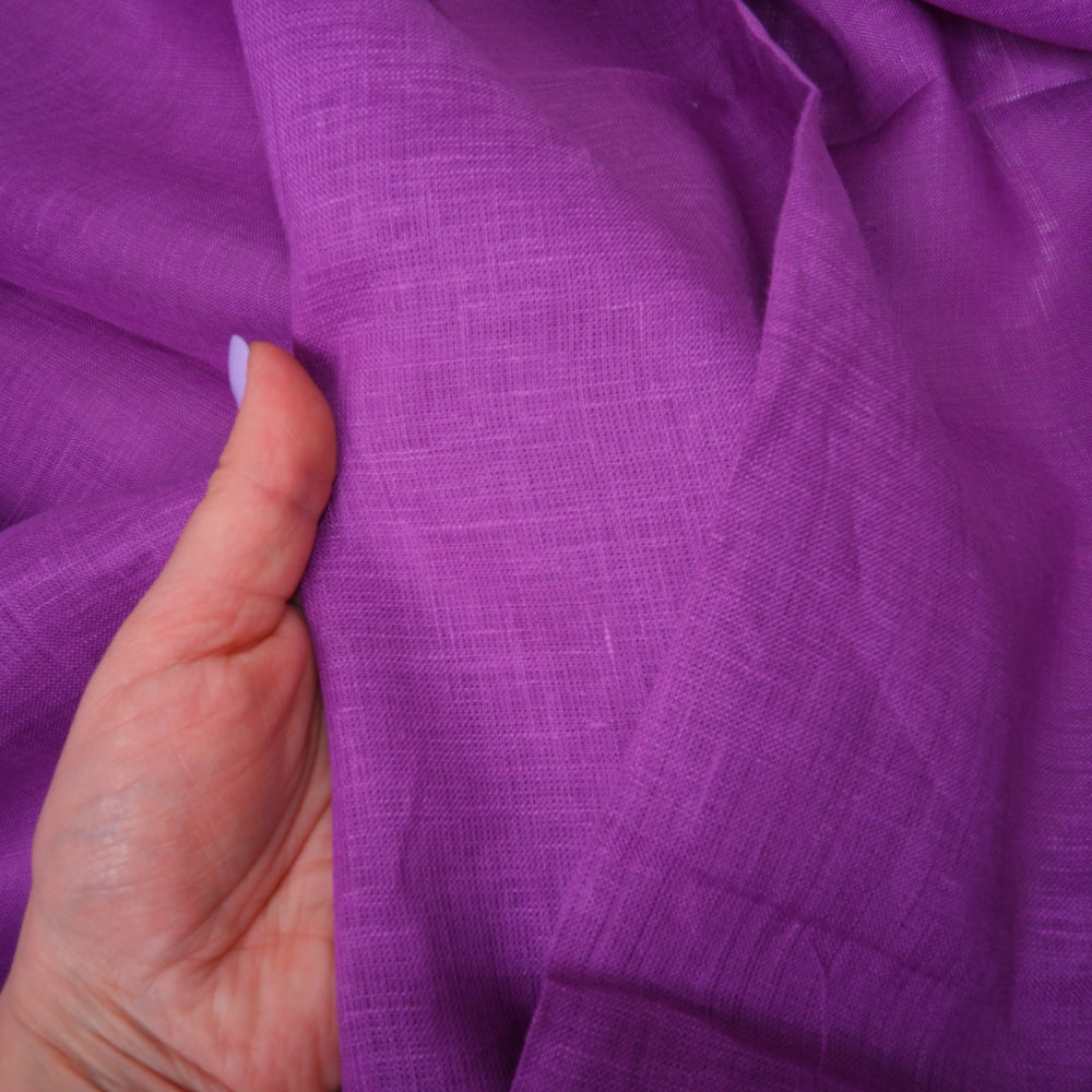 Sheer GAUZE linen fabric - light purple - 148SH