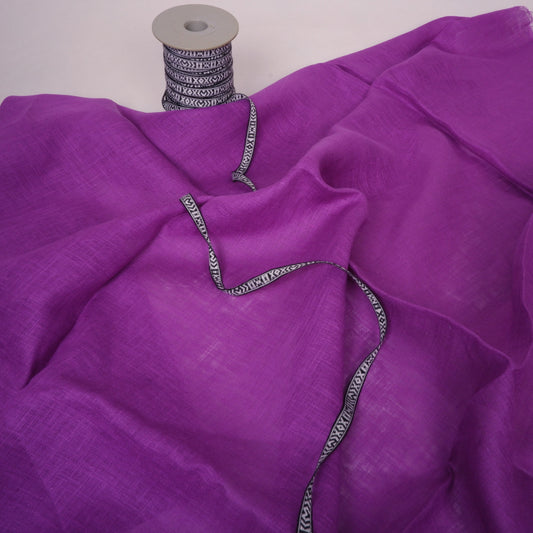 Sheer GAUZE linen fabric - light purple - 148SH