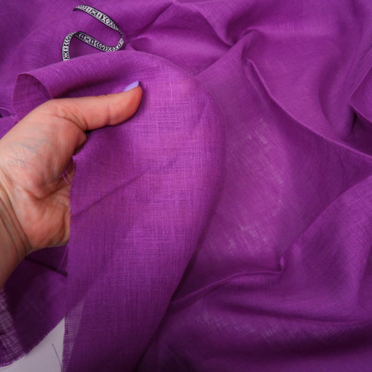 Sheer GAUZE linen fabric - light purple - 148SH
