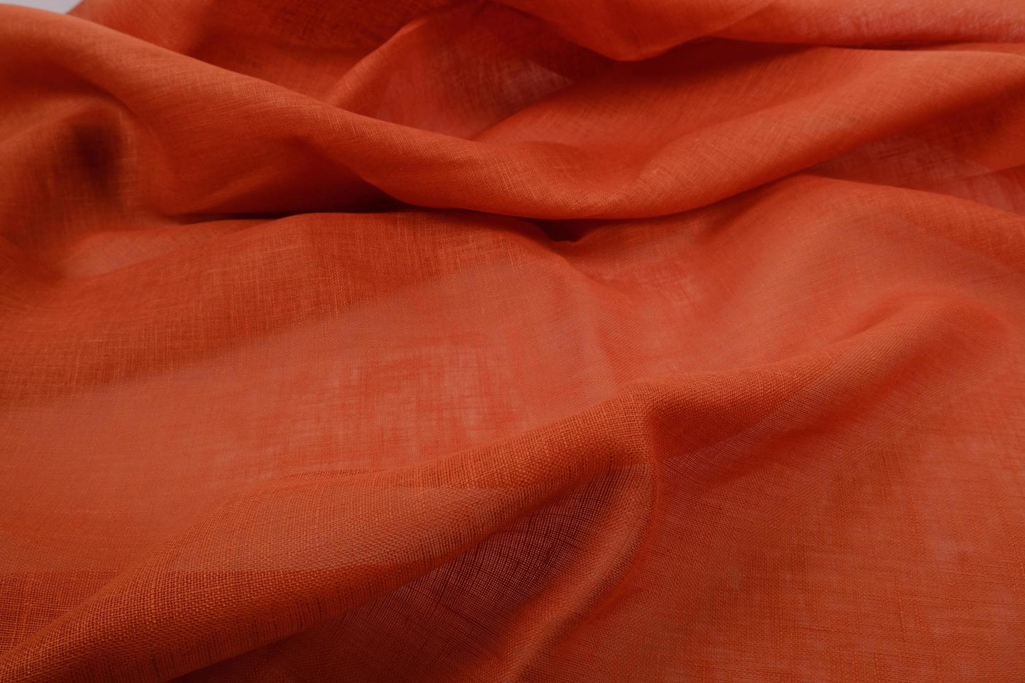 Sheer GAUZE linen fabric -  brick red - 153SH