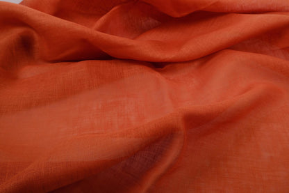 Sheer GAUZE linen fabric -  brick red - 153SH