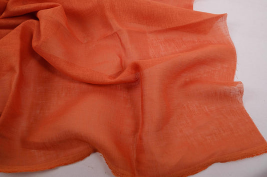 Sheer GAUZE linen fabric -  brick red - 153SH