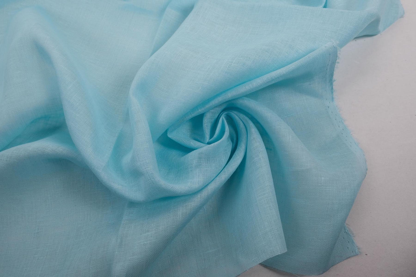 Sheer GAUZE linen fabric -  water blue - 157SH