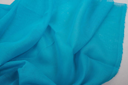 Sheer GAUZE linen fabric -  aquamarine blue - 158SH