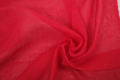 Sheer GAUZE linen fabric -  red - 165SH