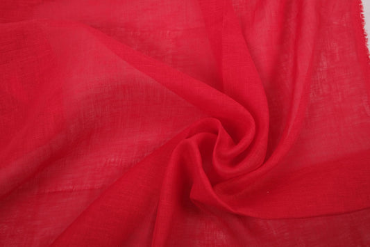 Sheer GAUZE linen fabric -  red - 165SH