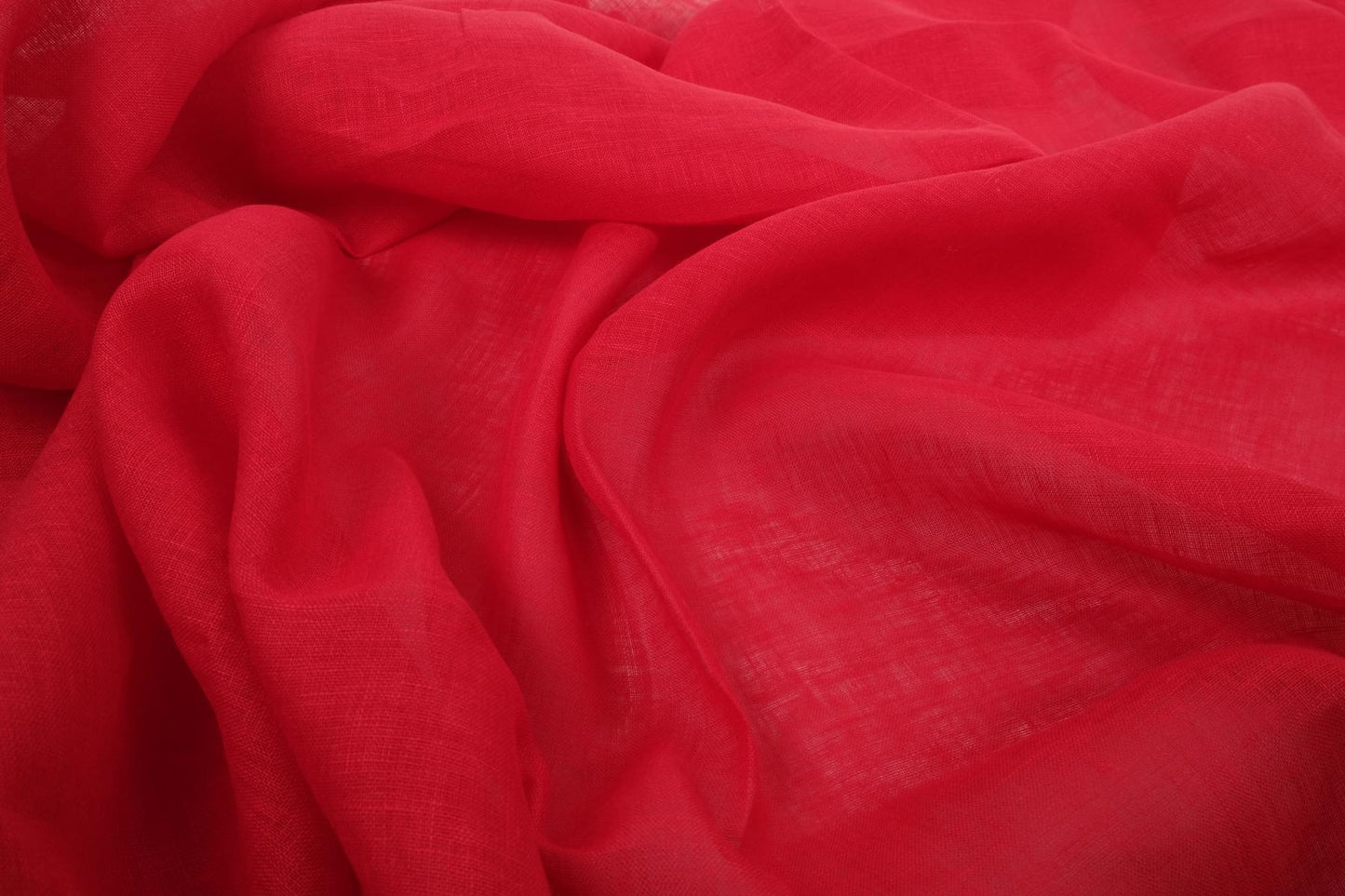 Sheer GAUZE linen fabric -  red - 165SH