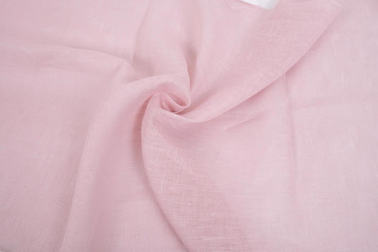 Sheer GAUZE linen fabric -  crepe pink - 167SH