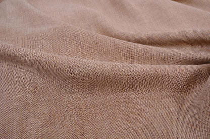 Herringbone ecru brown - linen fabric - 509H