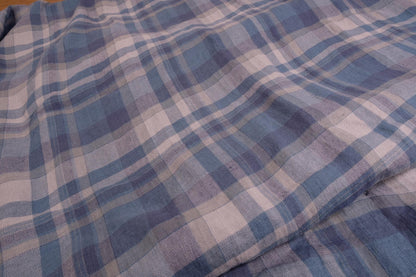 Twill  - tartan blue - linen fabric - 810H