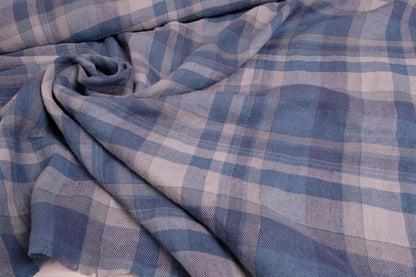 Twill  - tartan blue - linen fabric - 810H