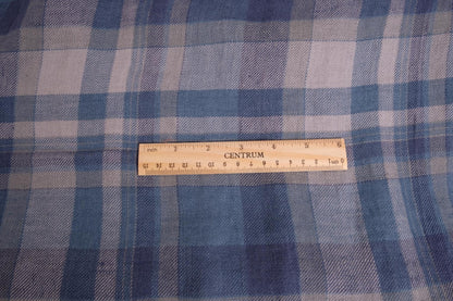 Twill  - tartan blue - linen fabric - 810H