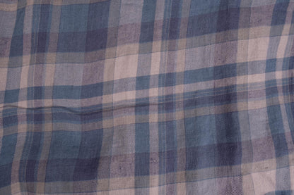 Twill  - tartan blue - linen fabric - 810H