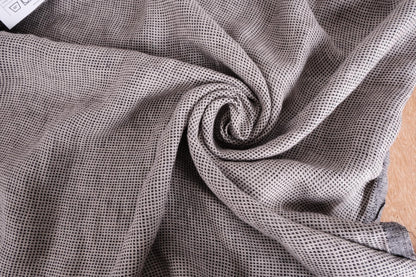 Black pin dot - double sided linen fabric - 816D
