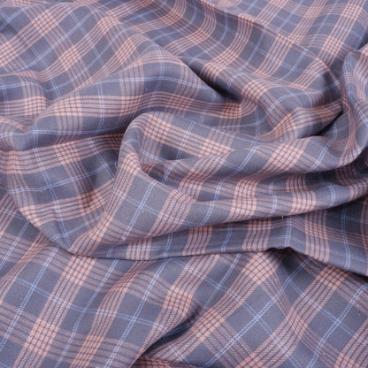 Grey - pink checked twill -  9951P