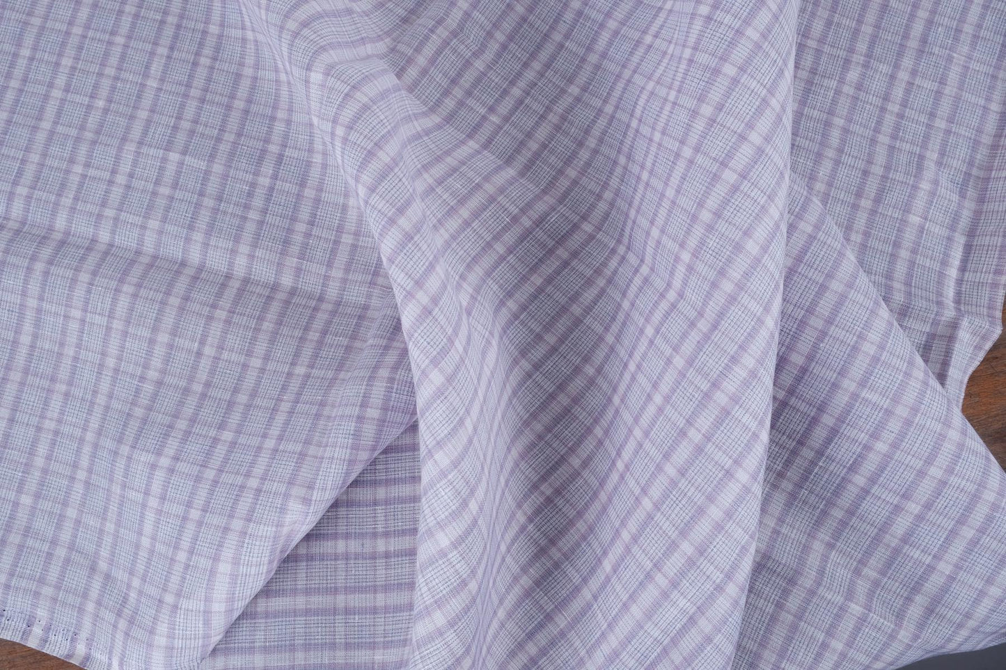Check - purple white - linen fabric - 633L