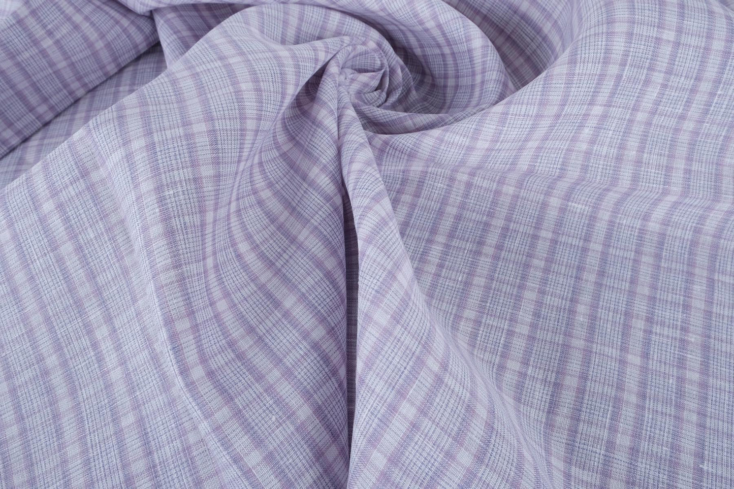 Check - purple white - linen fabric - 633L