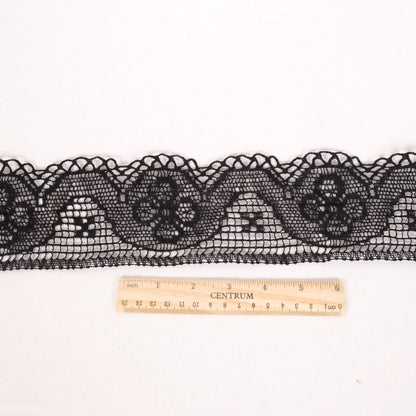 Gele Linen lace - black 85mm - 1185L