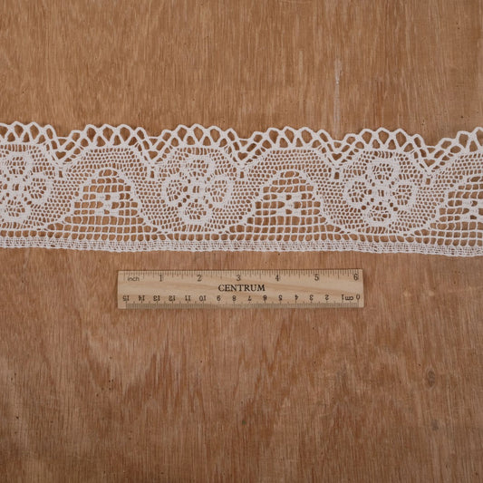 Gele Linen lace - white 85mm - 1186L