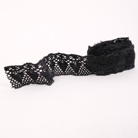 Hearth Linen lace - black 70mm - 1177L