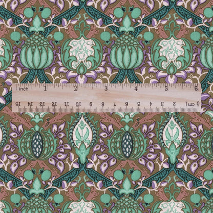 100% LINEN Fabric William Morris Granada gray print - British linen floral upholstery home textile Victorian fabrics 3216