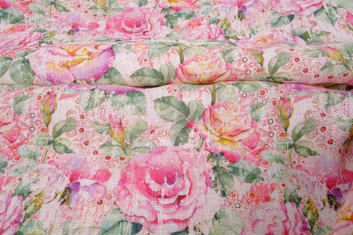 Floral pink roses - print  - 9573P