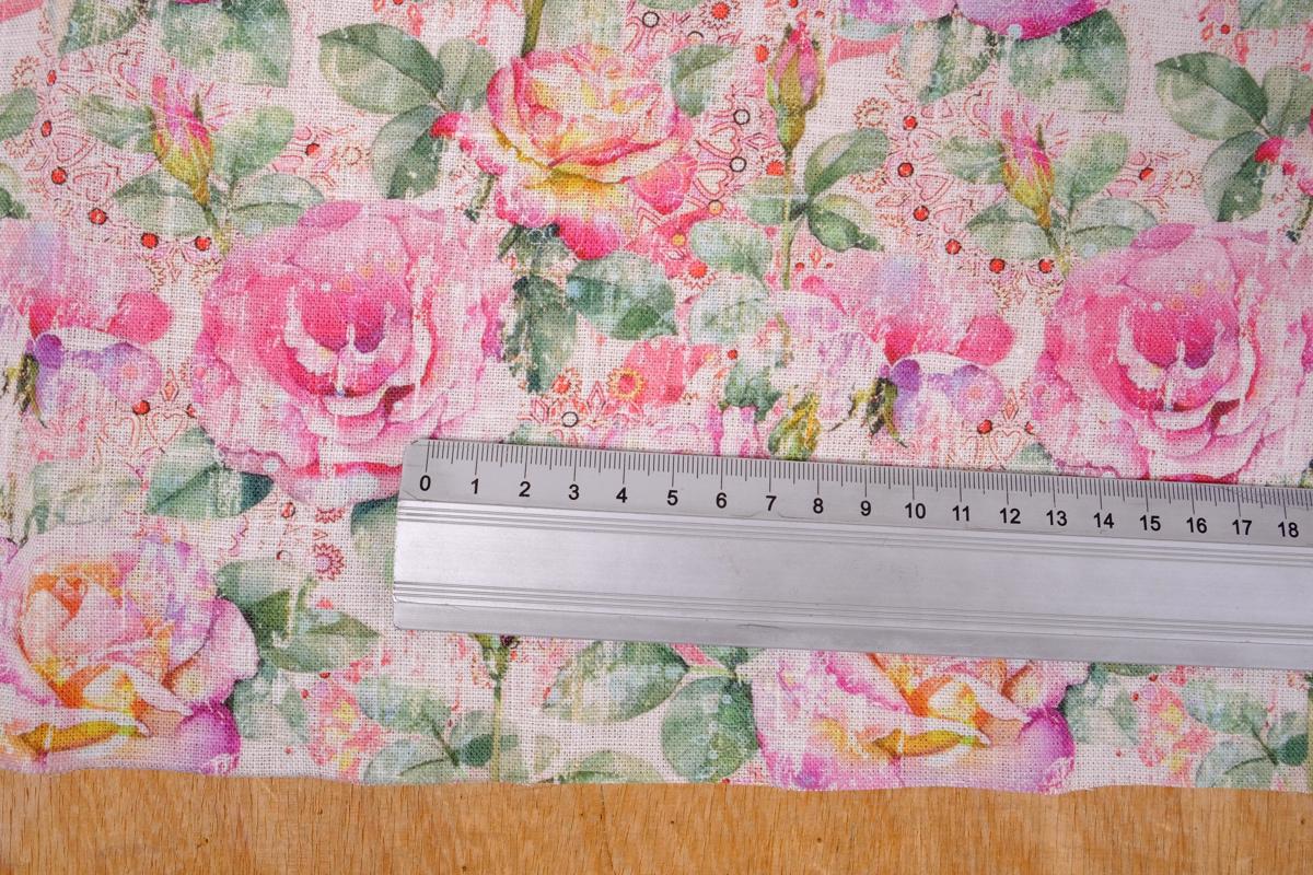 Floral pink roses - print  - 9573P