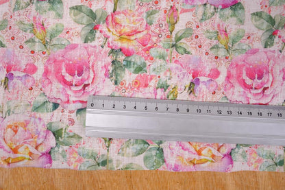 Floral pink roses - print  - 9573P