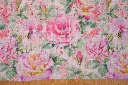 Floral pink roses - print  - 9573P