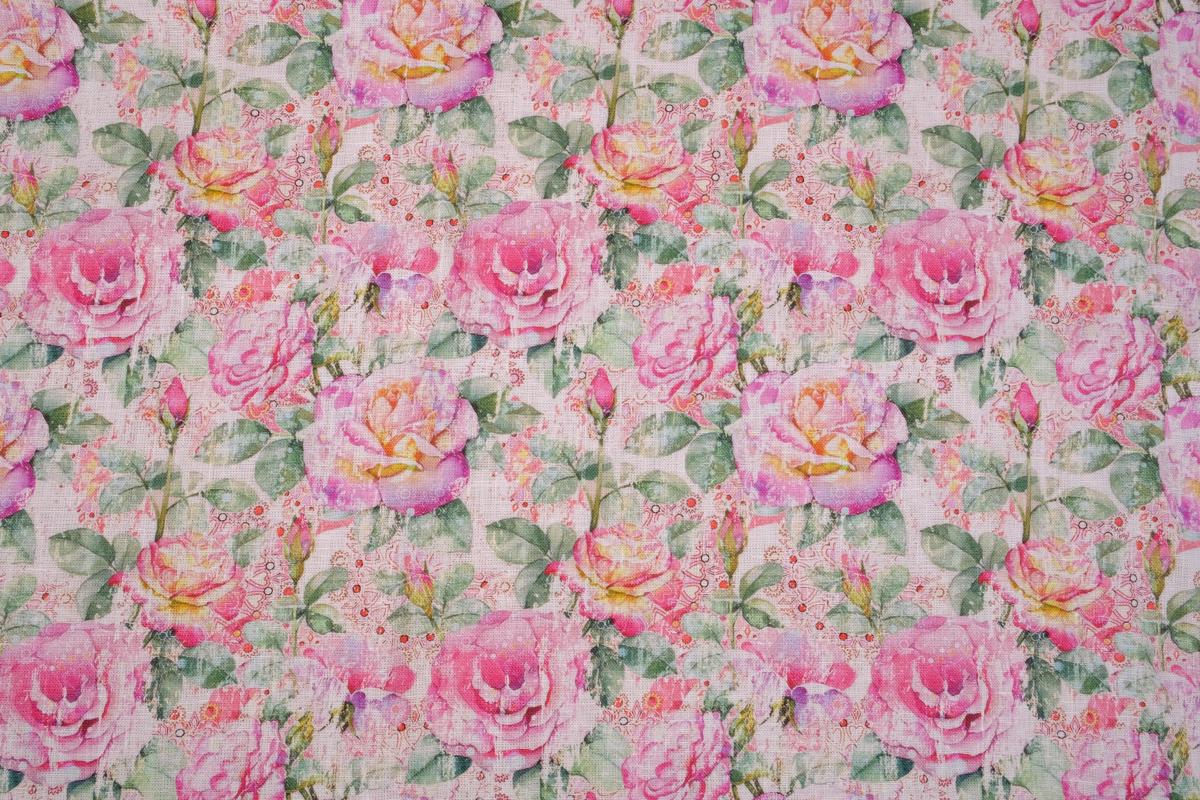 Floral pink roses - print  - 9573P