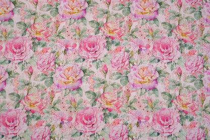 Floral pink roses - print  - 9573P