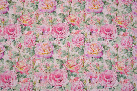 Floral pink roses - print  - 9573P