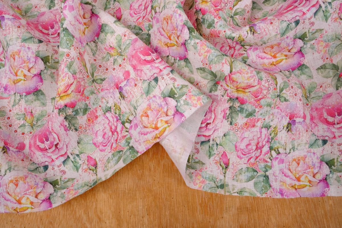 Floral pink roses - print  - 9573P