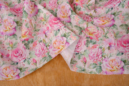 Floral pink roses - print  - 9573P