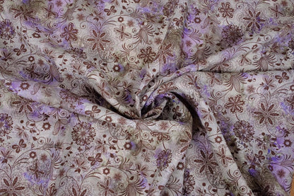 Floral purple brown - print  - 9987P