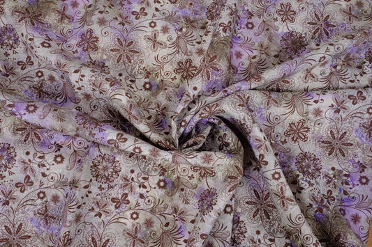 Floral purple brown - print  - 9987P