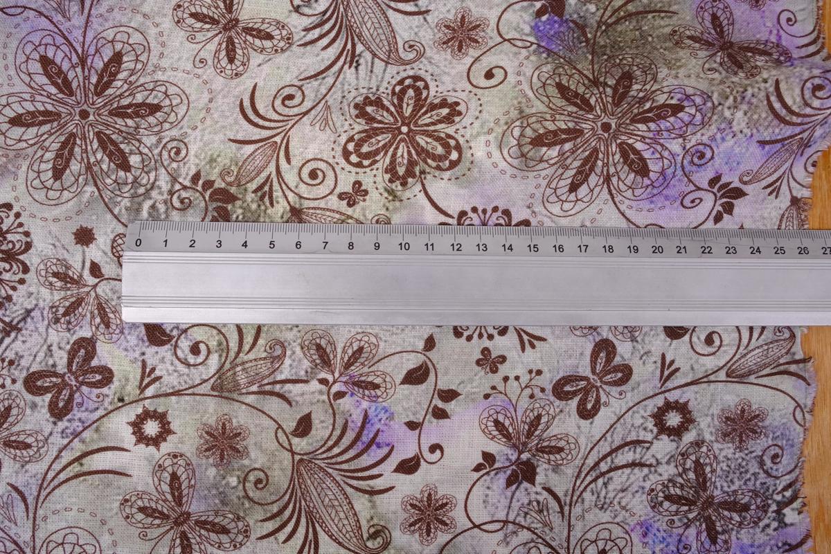 Floral purple brown - print  - 9987P