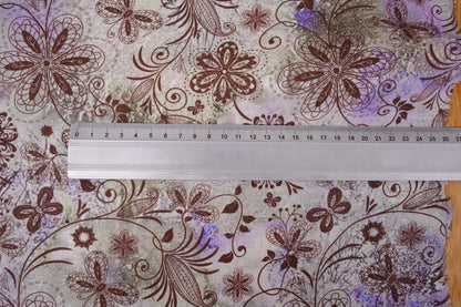 Floral purple brown - print  - 9987P