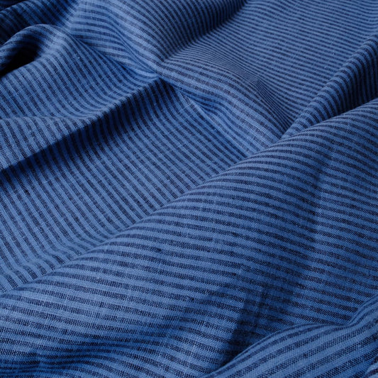 Blue stripes - linen fabric - 448RA