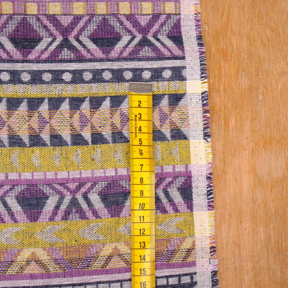 double sided linen fabric - ETNO yellow  purple - 443RA