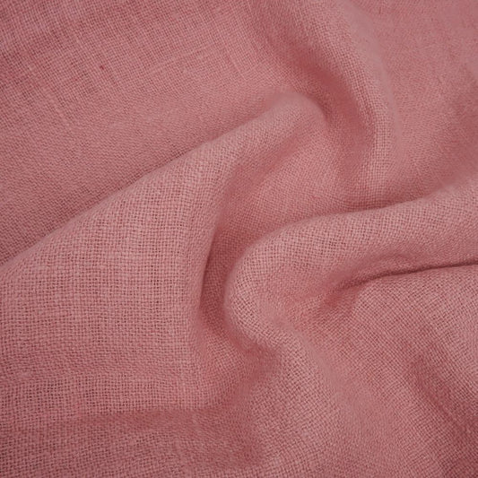 Fluffy  linen fabric - salmon pink- 6336SH