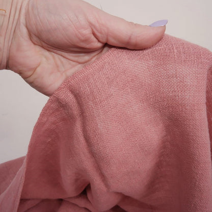 Fluffy  linen fabric - salmon pink- 6336SH