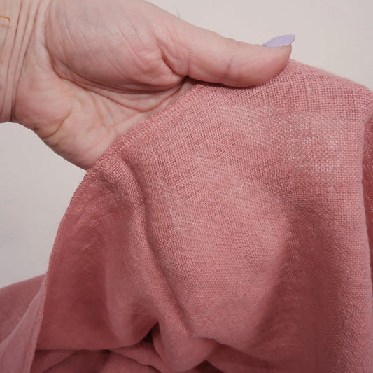 Fluffy  linen fabric - salmon pink- 6336SH