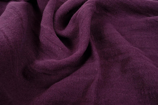 Fluffy  linen fabric - dark purple- 6335SH