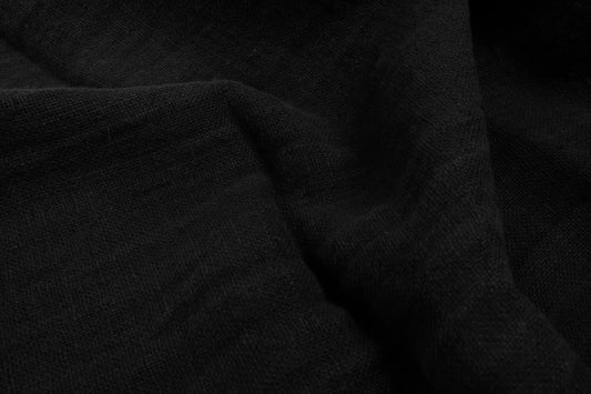 Fluffy  linen fabric - black- 6315SH