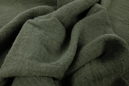 Fluffy  linen fabric - military green - 6313SH