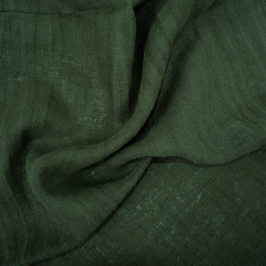 Fluffy  linen fabric - forest green - 6303SH
