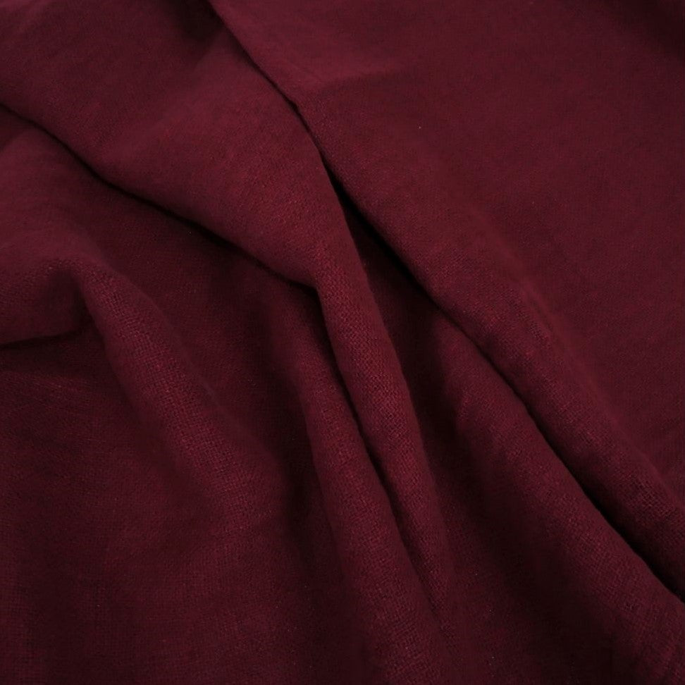 Red Linen Example Fluffy linen fabric - dark red - 6311SH – LITHUANIAN LINEN